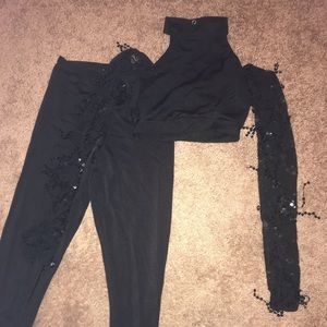 Black Crop and Legging Set